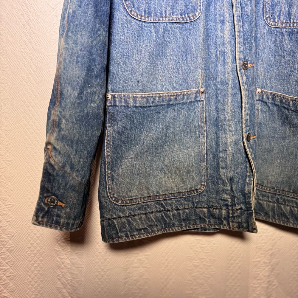 VINTAGE Polo Ralph Lauren authentic Denim Chore Flannel Lined jacket coat L USA! - Picture 5 of 16